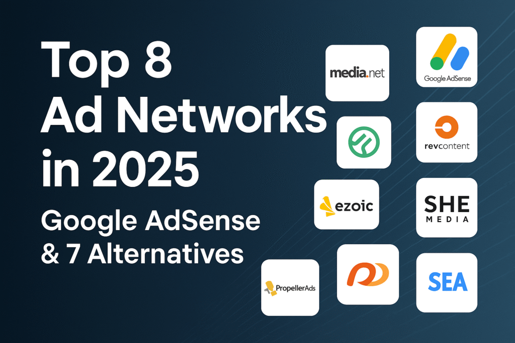 Top 8 AdSense Networks for Website Ads – Google AdSense Alternatives SEO Banner
