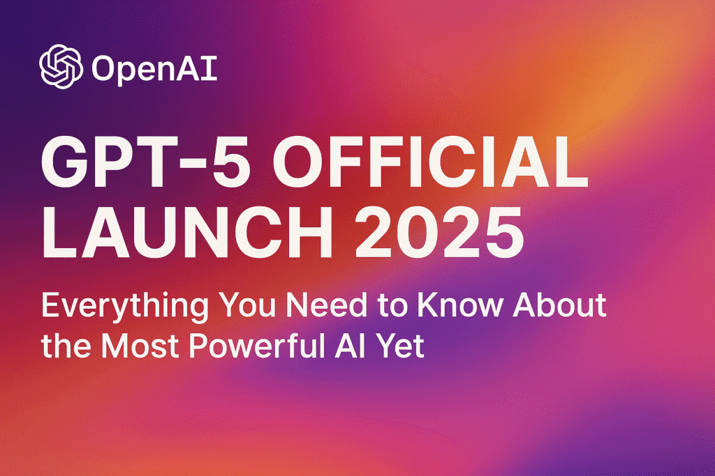 GPT‑5 Official Launch Banner by OpenAI with gradient background